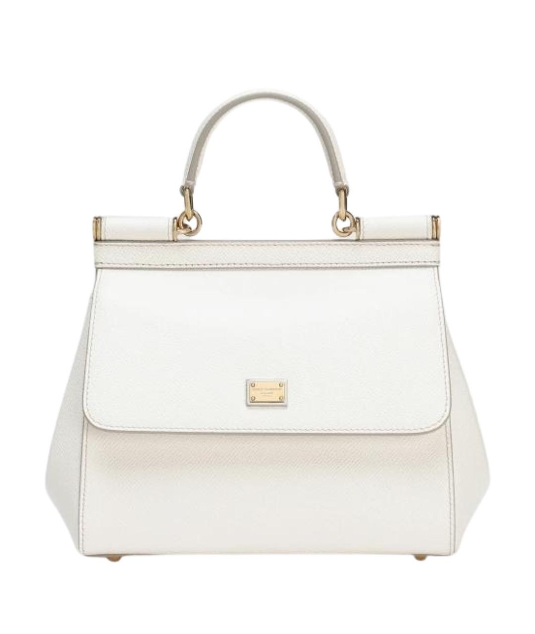 DOLCE&GABBANA Белая кожаная сумка тоут, фото 1