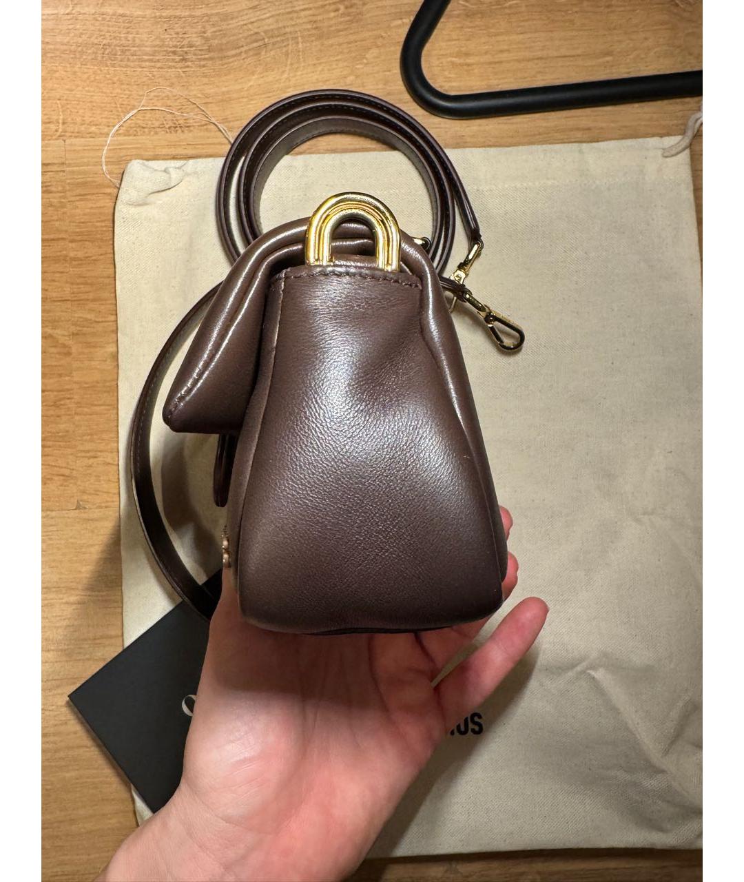 JACQUEMUS Коричневая кожаная сумка через плечо, фото 7