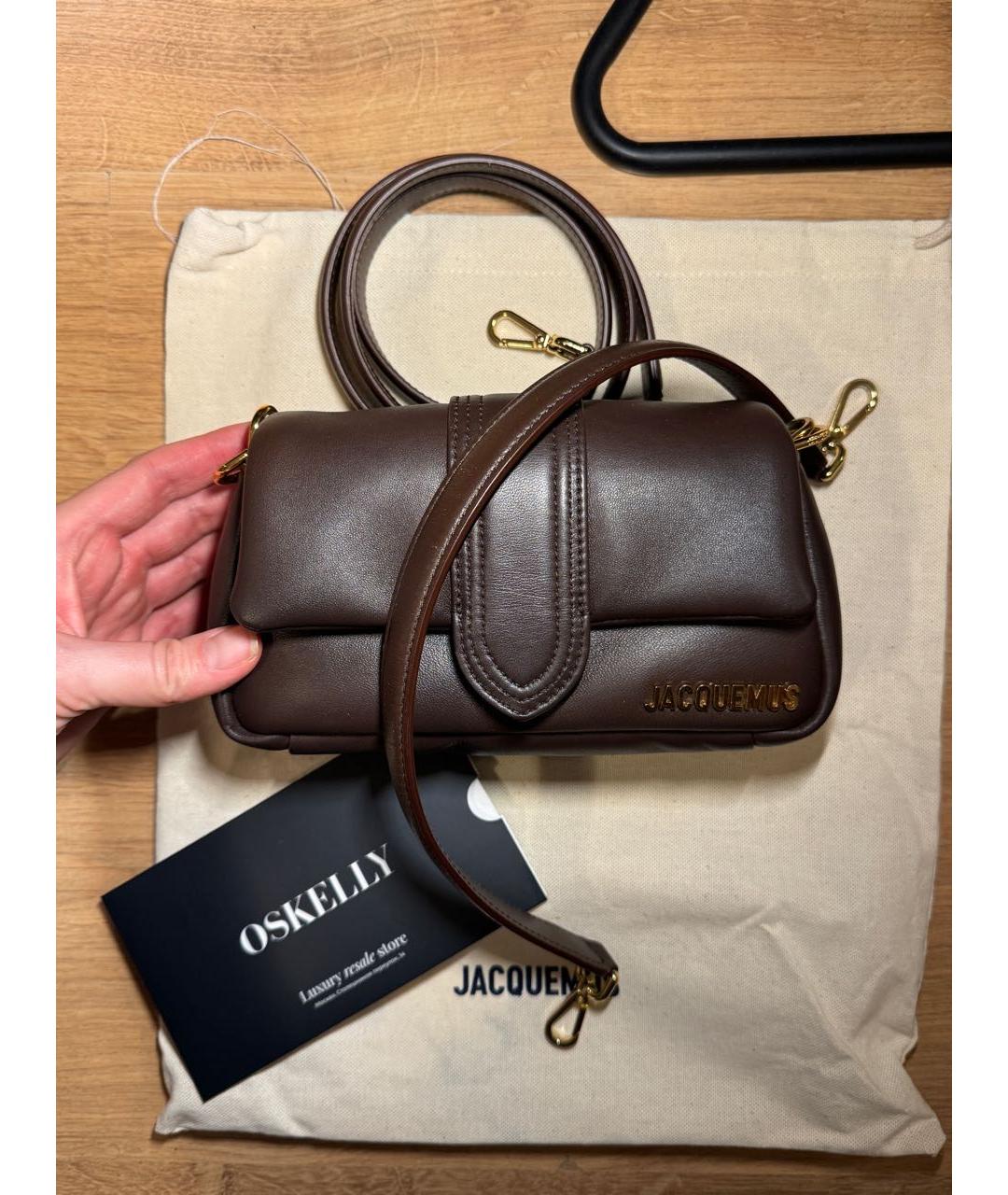 JACQUEMUS Коричневая кожаная сумка через плечо, фото 2