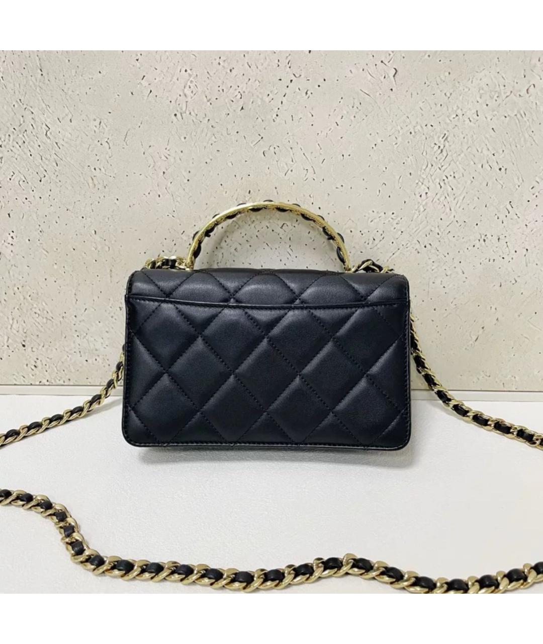 CHANEL Черная кожаная сумка через плечо, фото 2