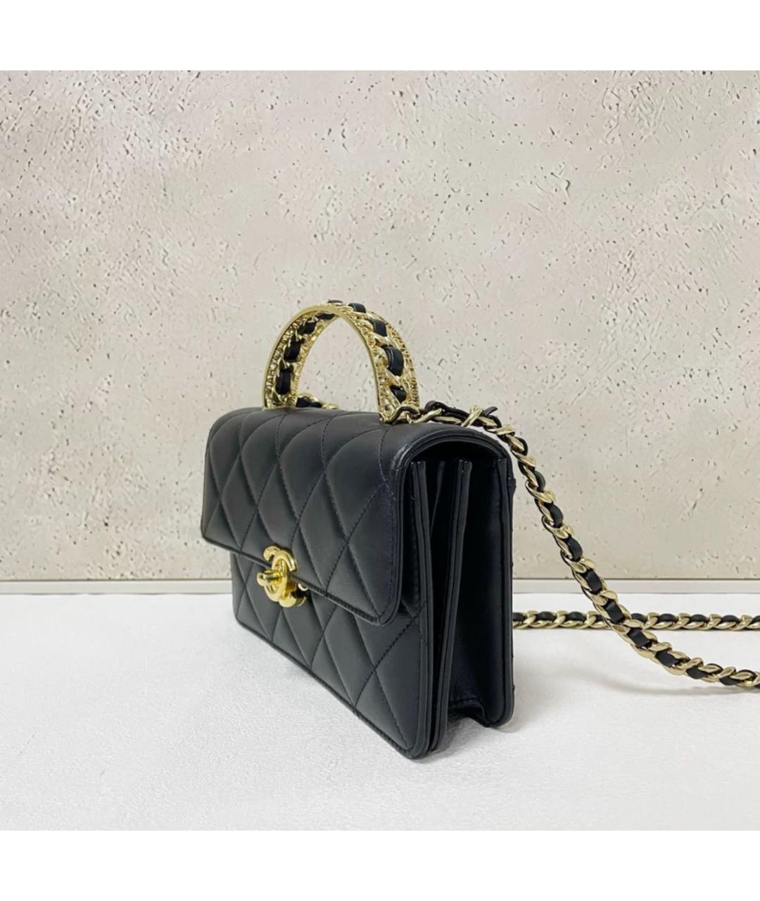 CHANEL Черная кожаная сумка через плечо, фото 4