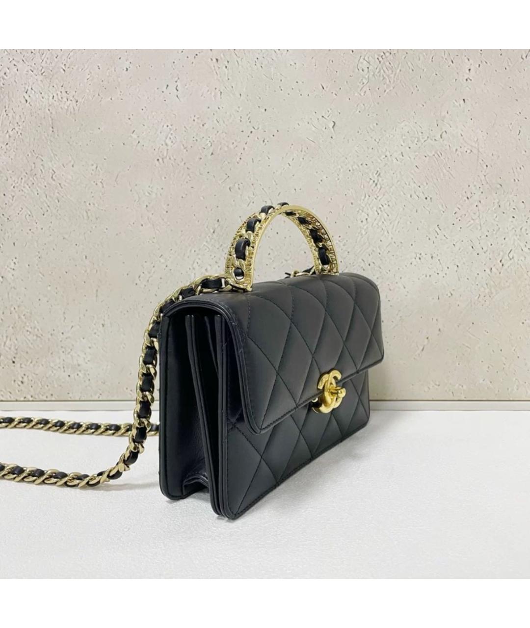 CHANEL Черная кожаная сумка через плечо, фото 3