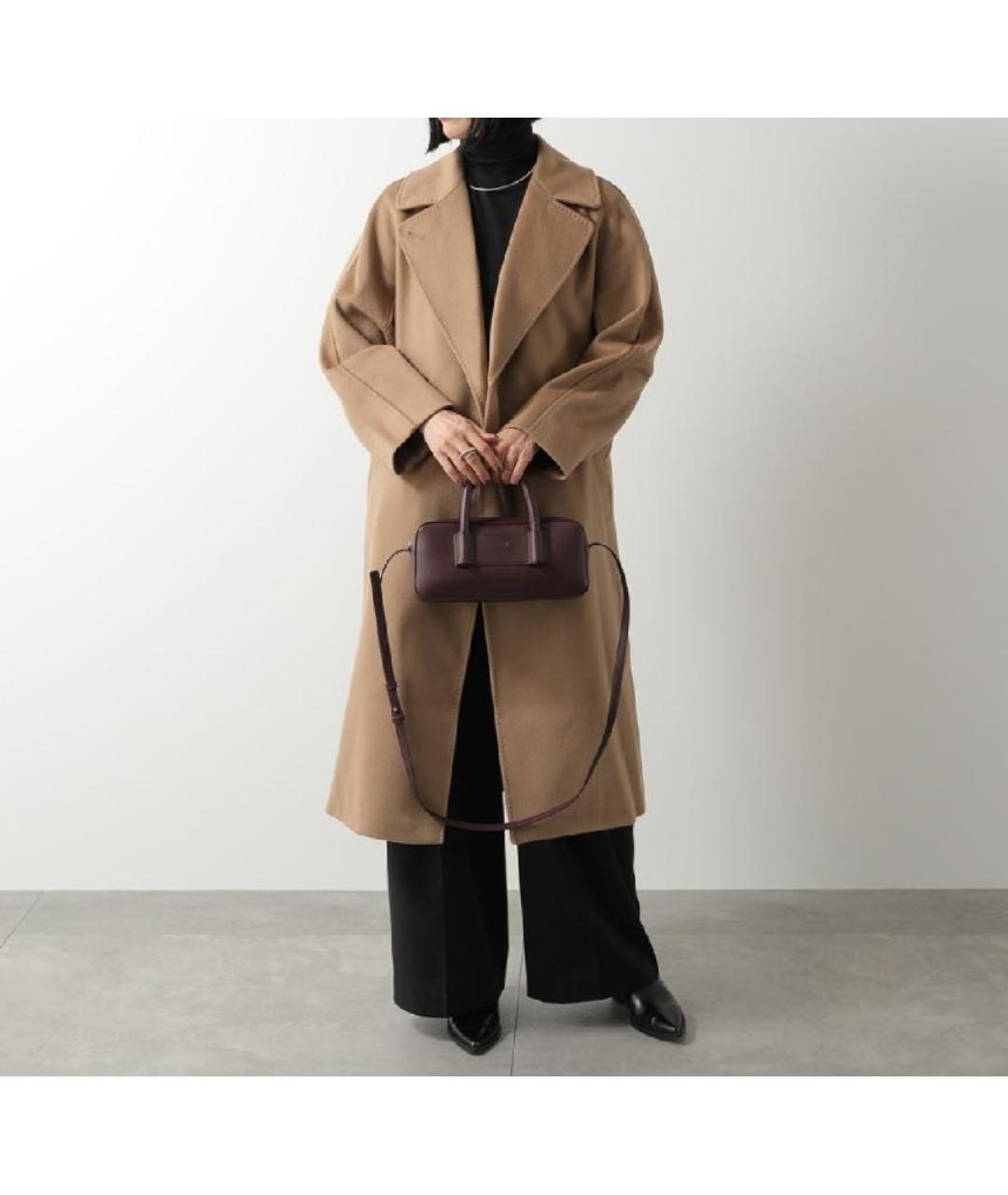 MAX MARA Бордовая сумка через плечо из искусственной кожи, фото 4