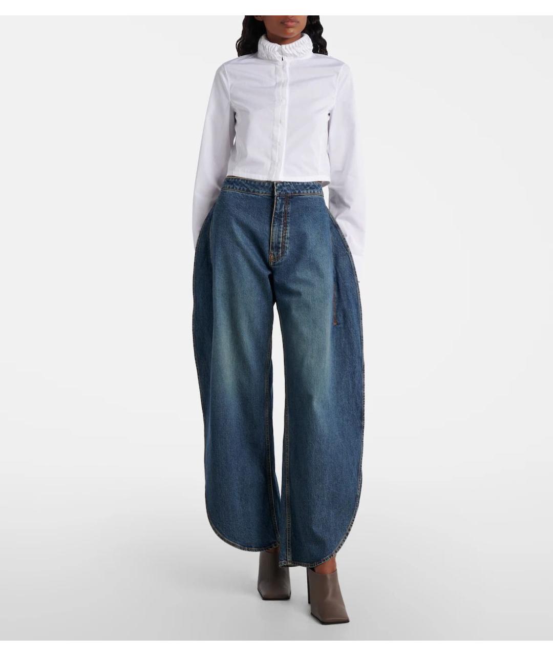 ALAIA Голубые хлопковые прямые джинсы, фото 2