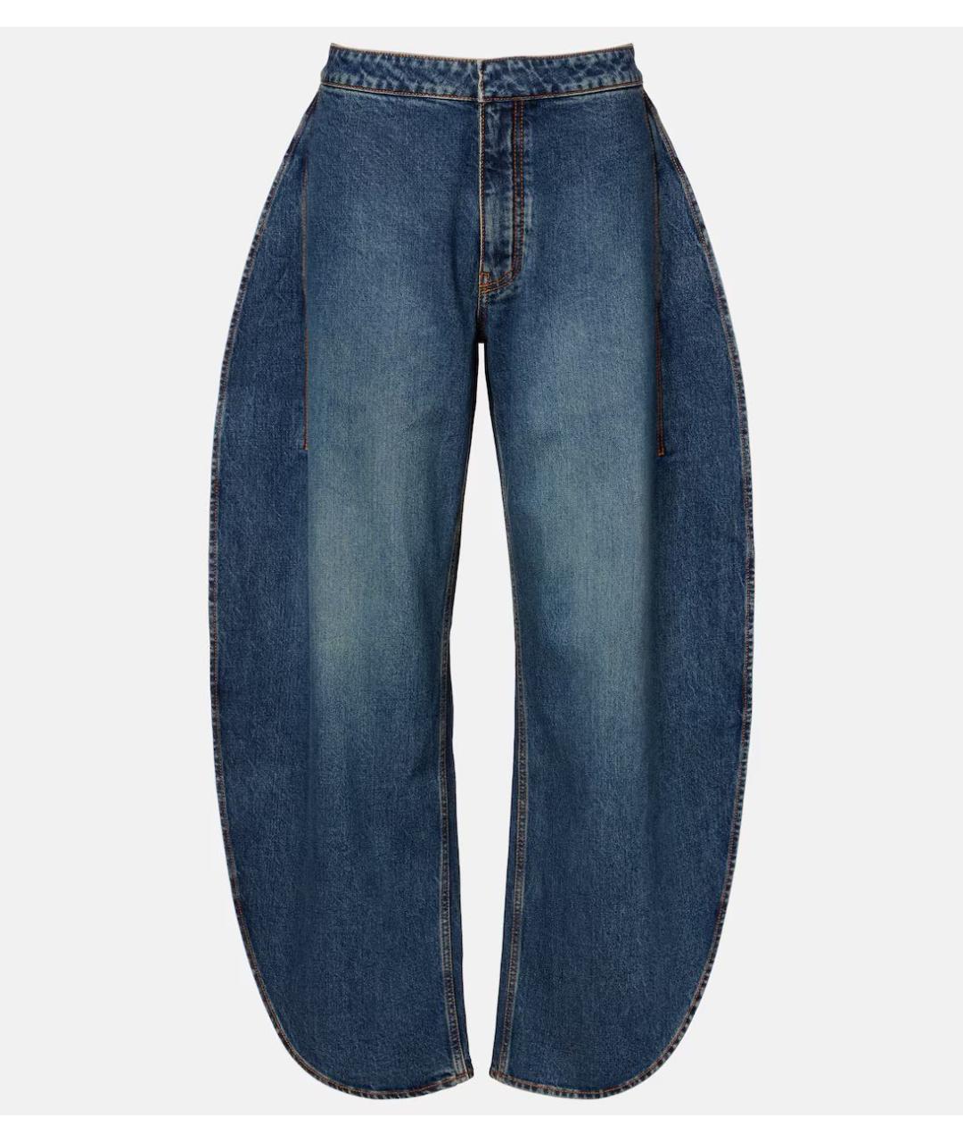 ALAIA Голубые хлопковые прямые джинсы, фото 9