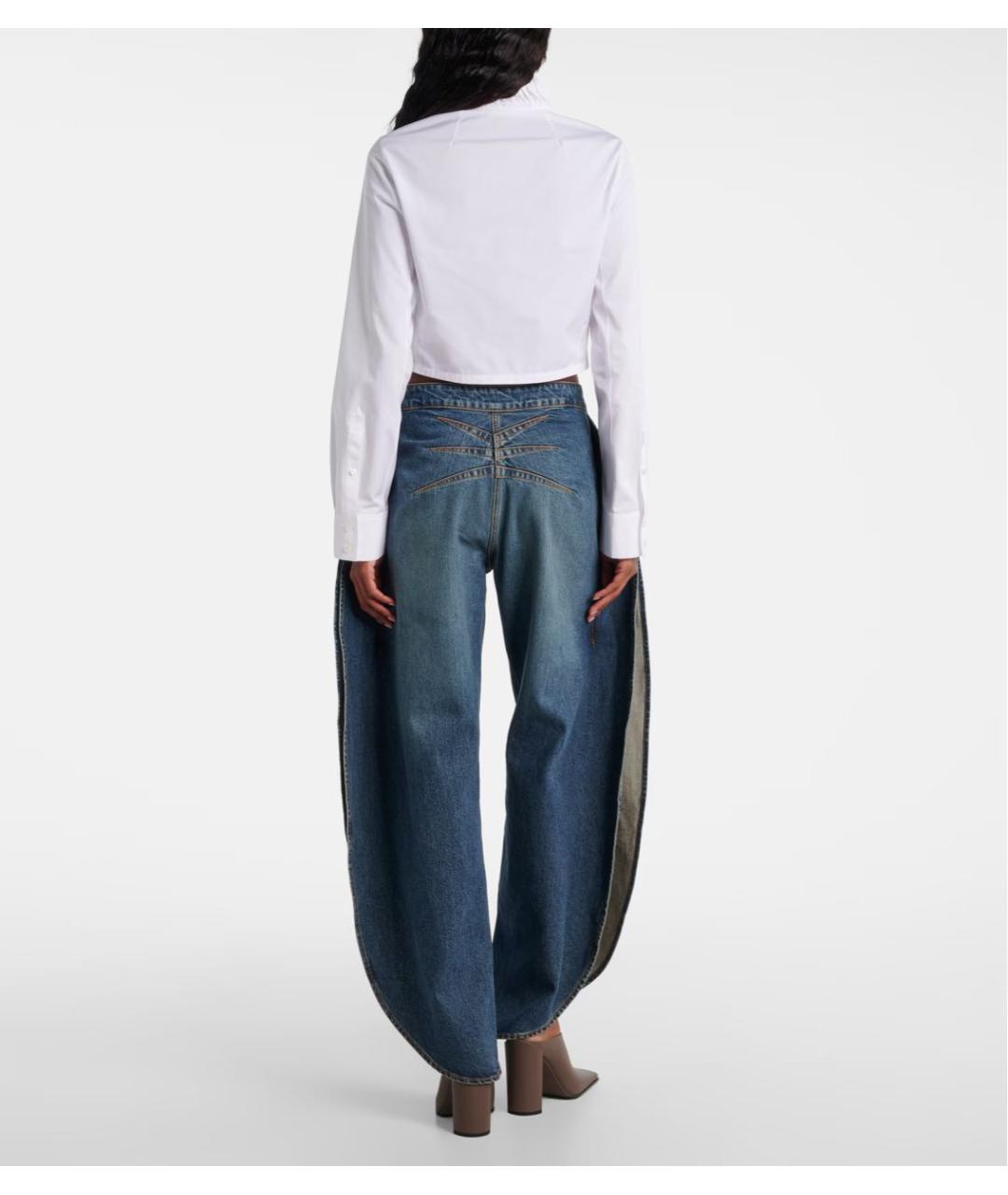 ALAIA Голубые хлопковые прямые джинсы, фото 3