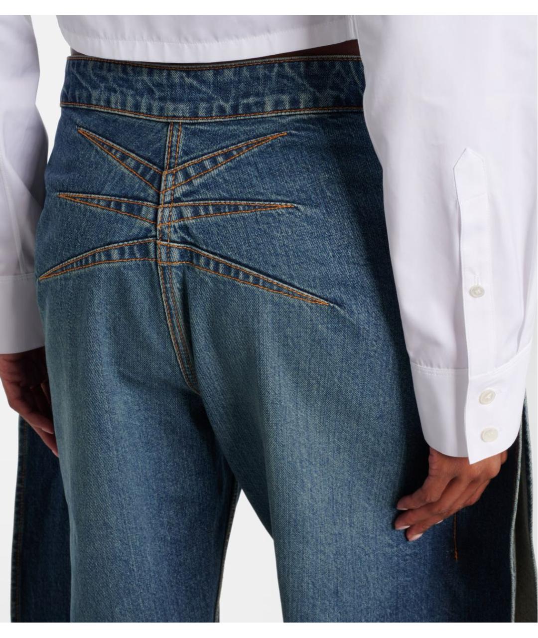 ALAIA Голубые хлопковые прямые джинсы, фото 5