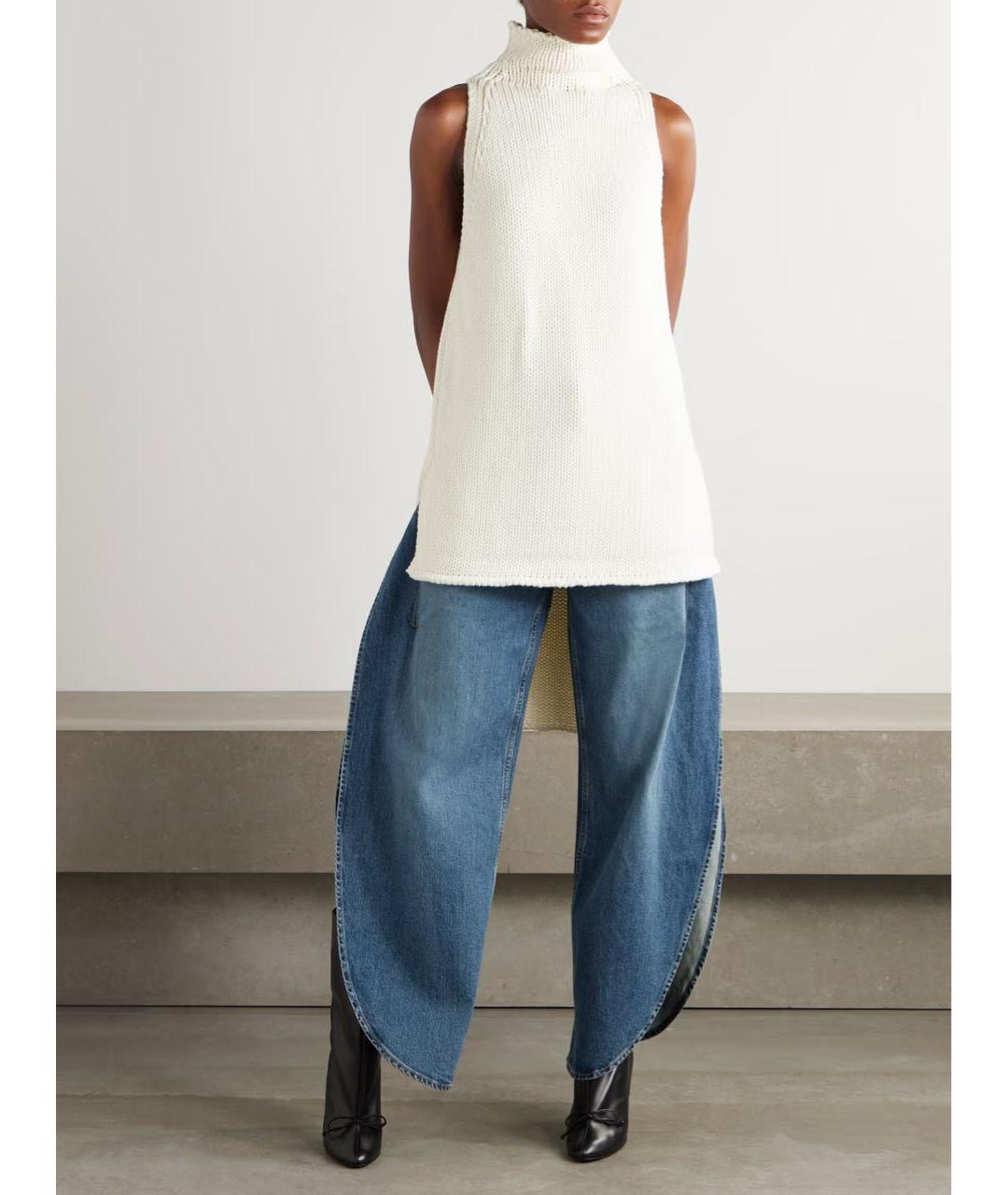 ALAIA Голубые хлопковые прямые джинсы, фото 7