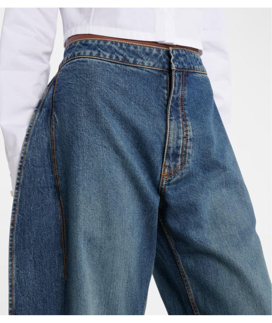 ALAIA Голубые хлопковые прямые джинсы, фото 4