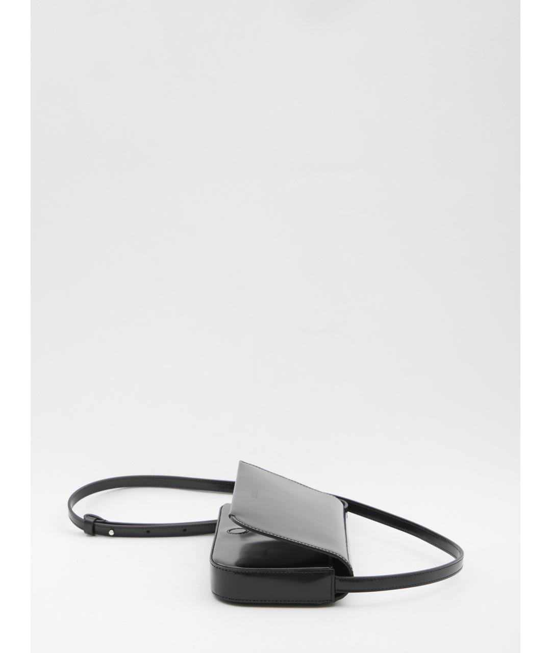 JACQUEMUS Черная кожаная сумка через плечо, фото 4