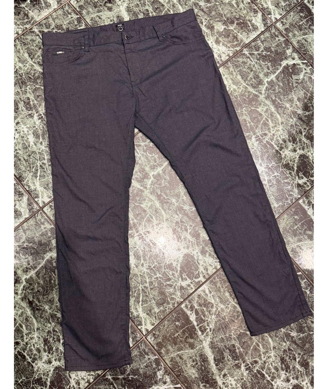 HUGO BOSS Темно-синие полиэстеровые повседневные брюки, фото 8