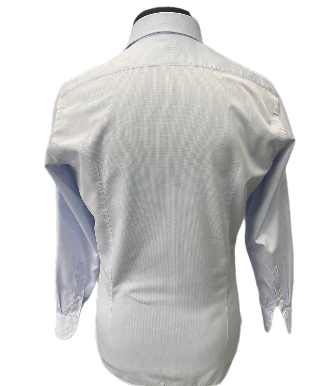 LORO PIANA Голубая хлопковая классическая рубашка, фото 2