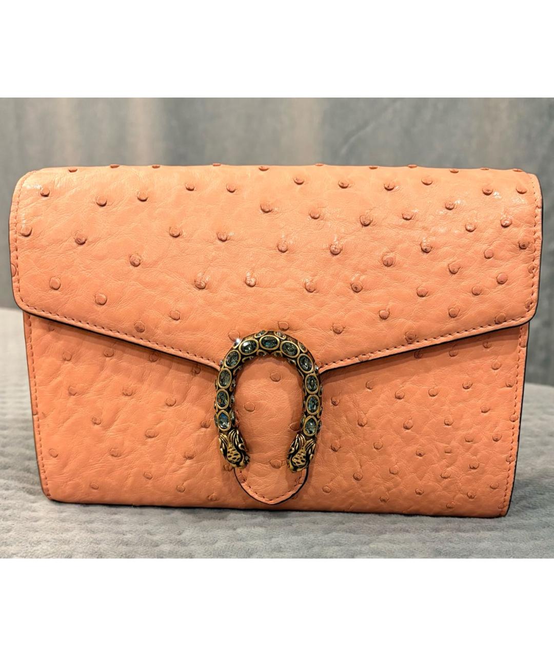 GUCCI Коралловая сумка через плечо из экзотической кожи, фото 7