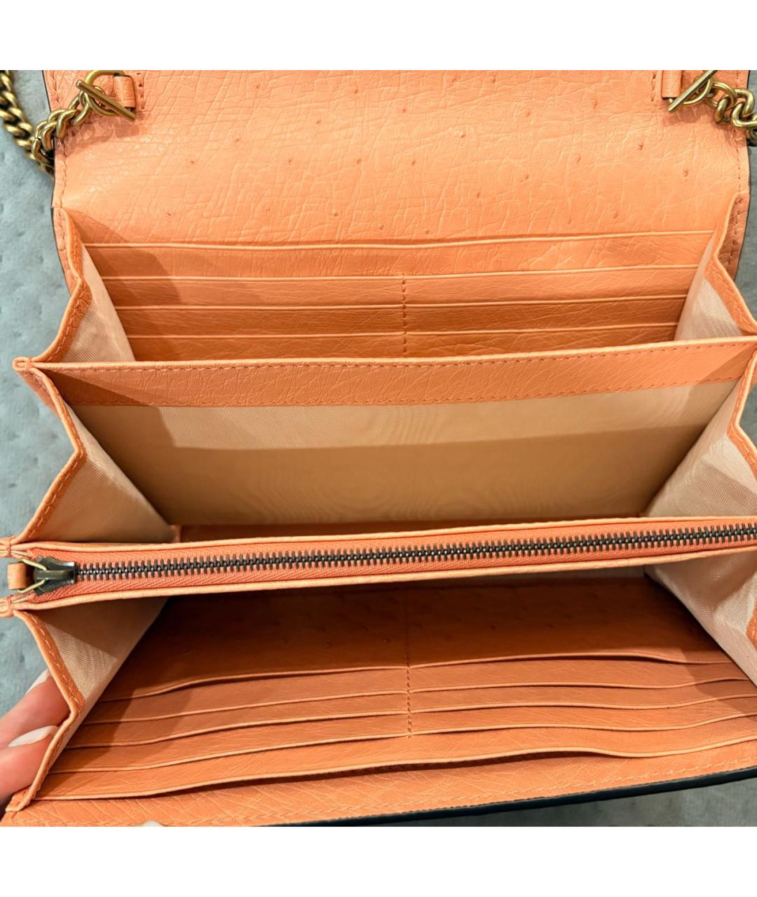 GUCCI Коралловая сумка через плечо из экзотической кожи, фото 5