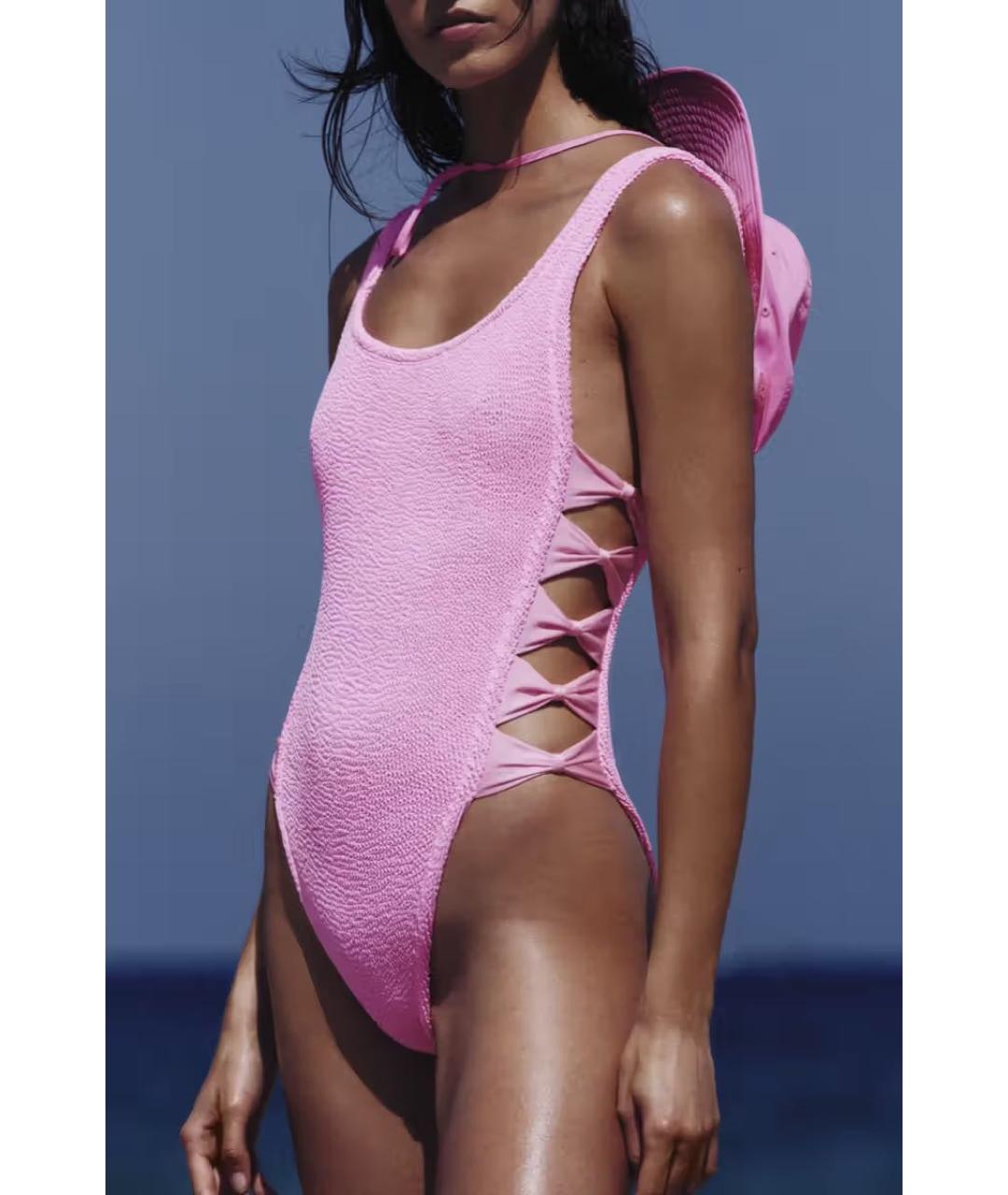 HUNZA G Розовый купальник, фото 3