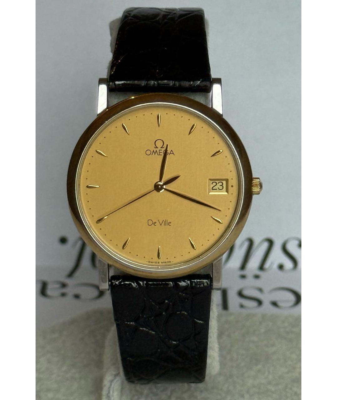 OMEGA Золотые позолоченные часы, фото 9