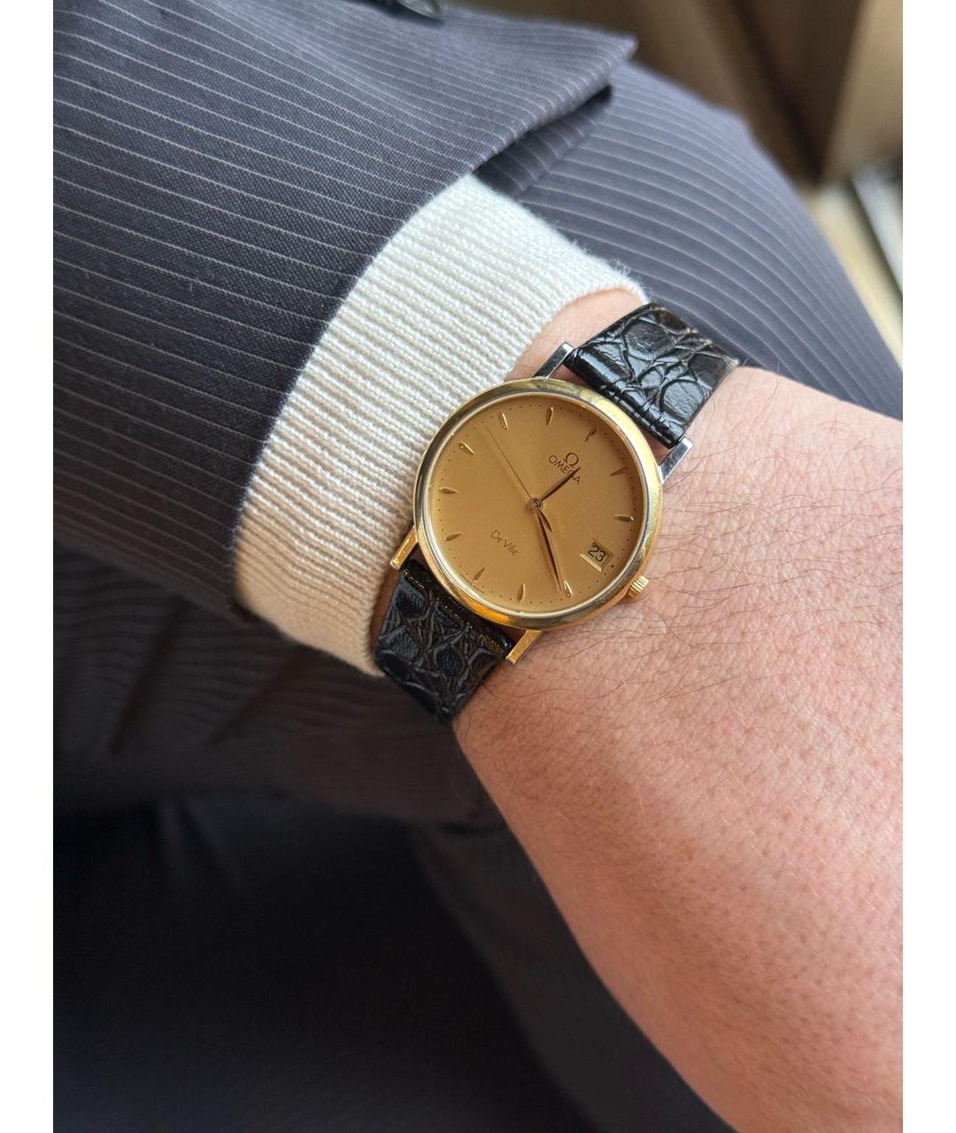 OMEGA Золотые позолоченные часы, фото 7