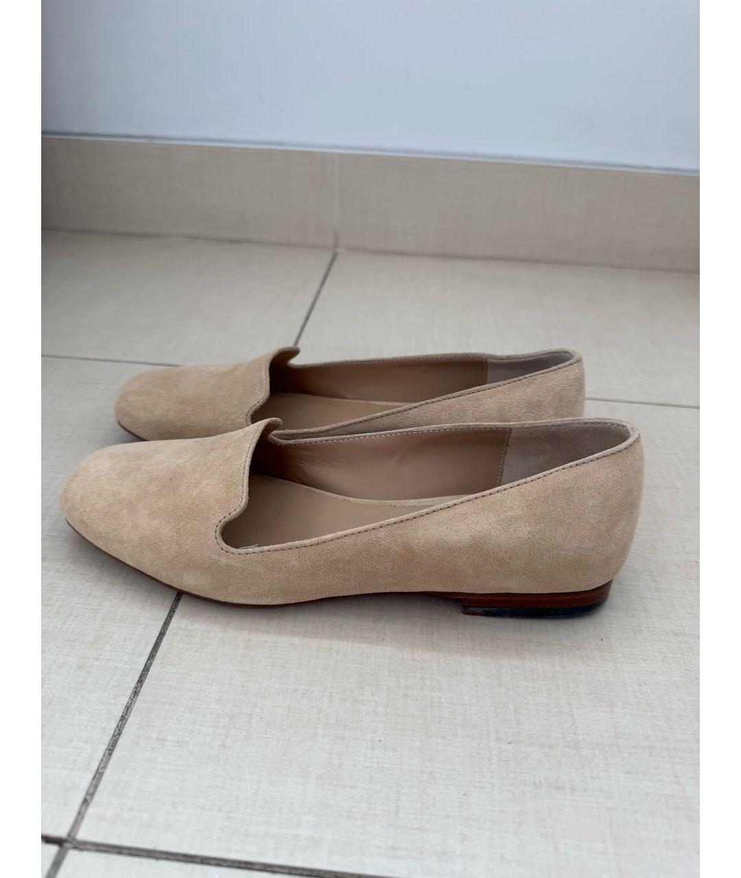 MAX MARA Бежевые замшевые балетки, фото 7