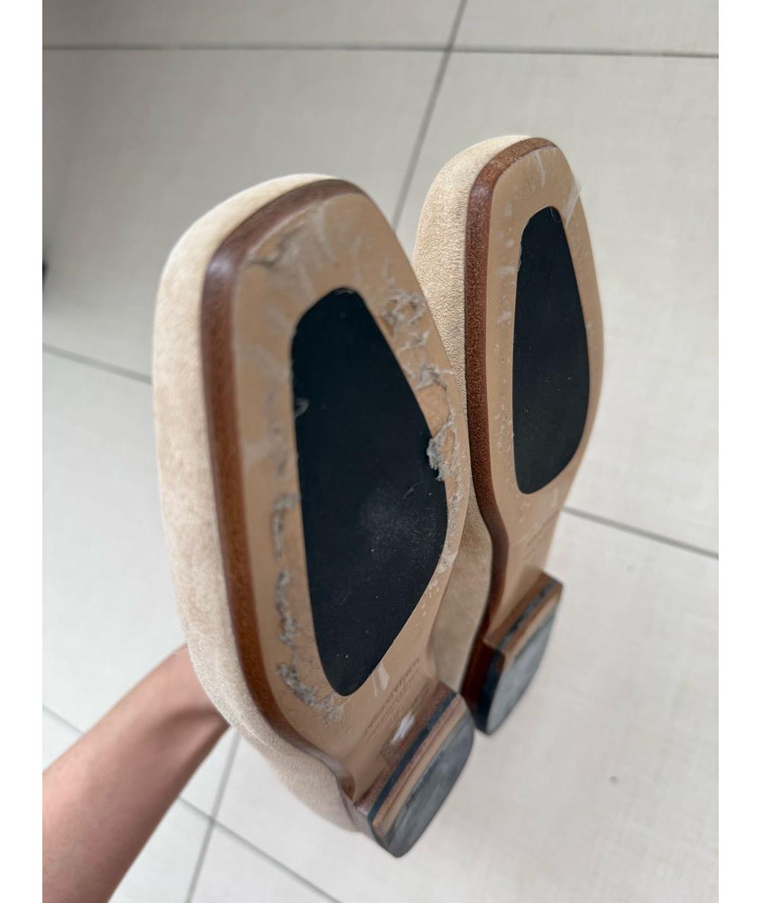 MAX MARA Бежевые замшевые балетки, фото 6