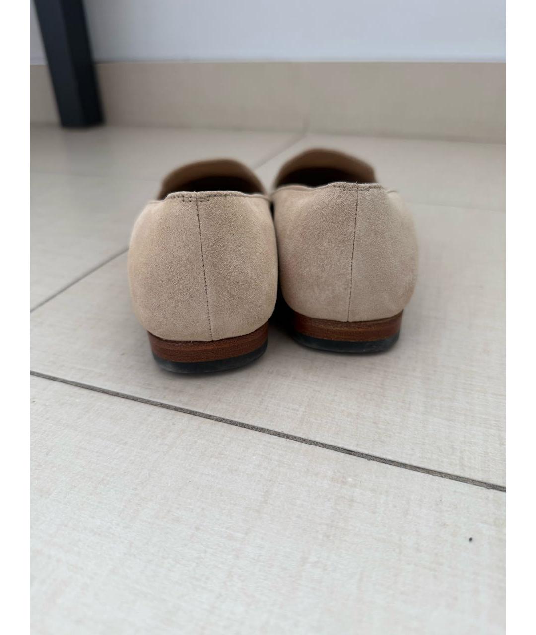 MAX MARA Бежевые замшевые балетки, фото 4
