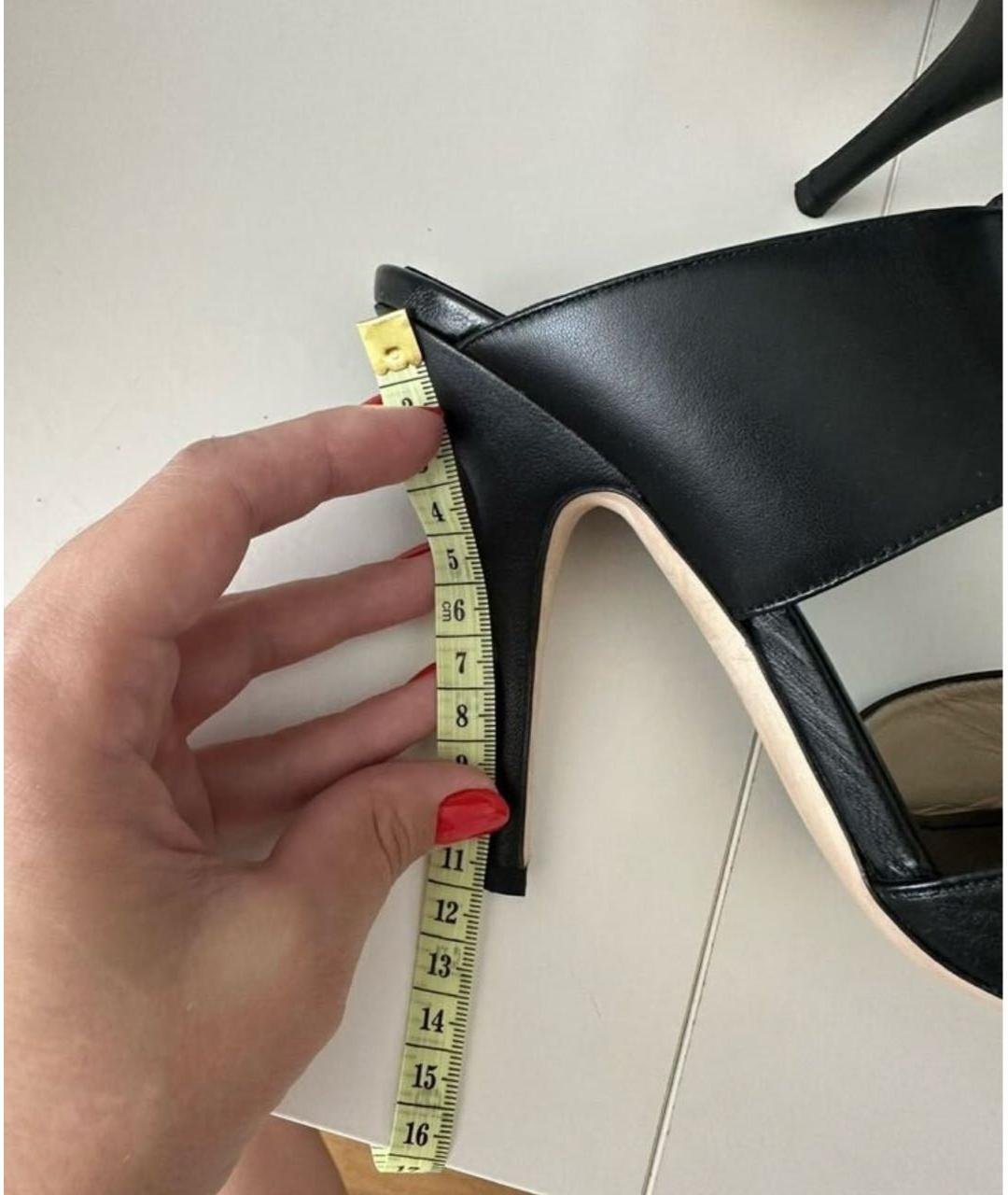 MOSCHINO Черные кожаные босоножки, фото 5