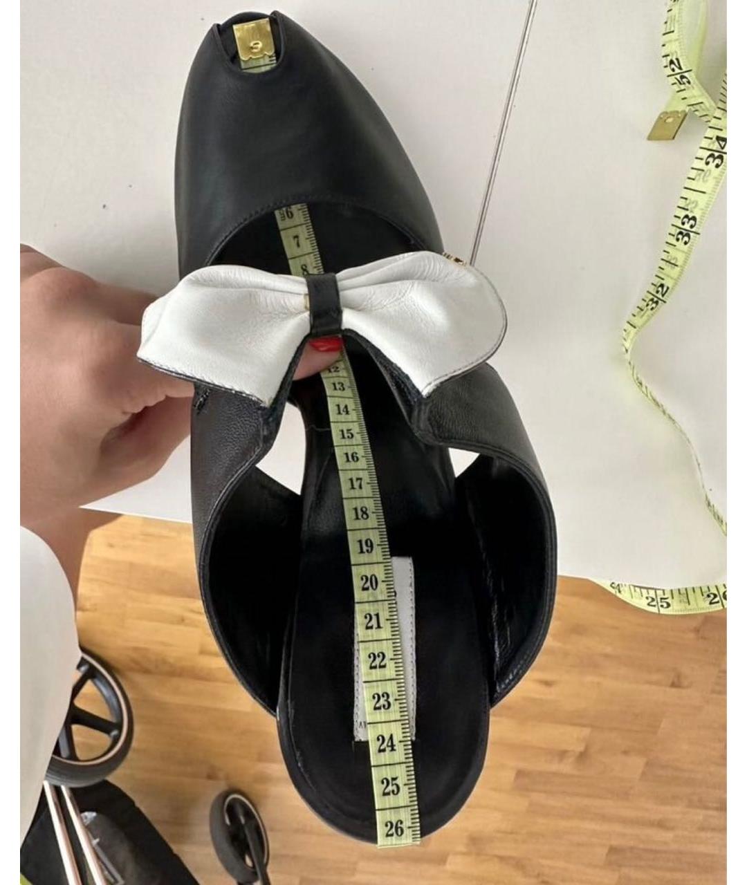 MOSCHINO Черные кожаные босоножки, фото 7