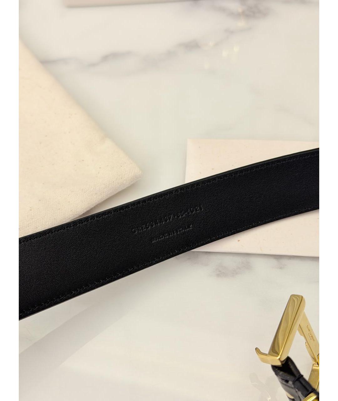 SAINT LAURENT Черный кожаный ремень, фото 4