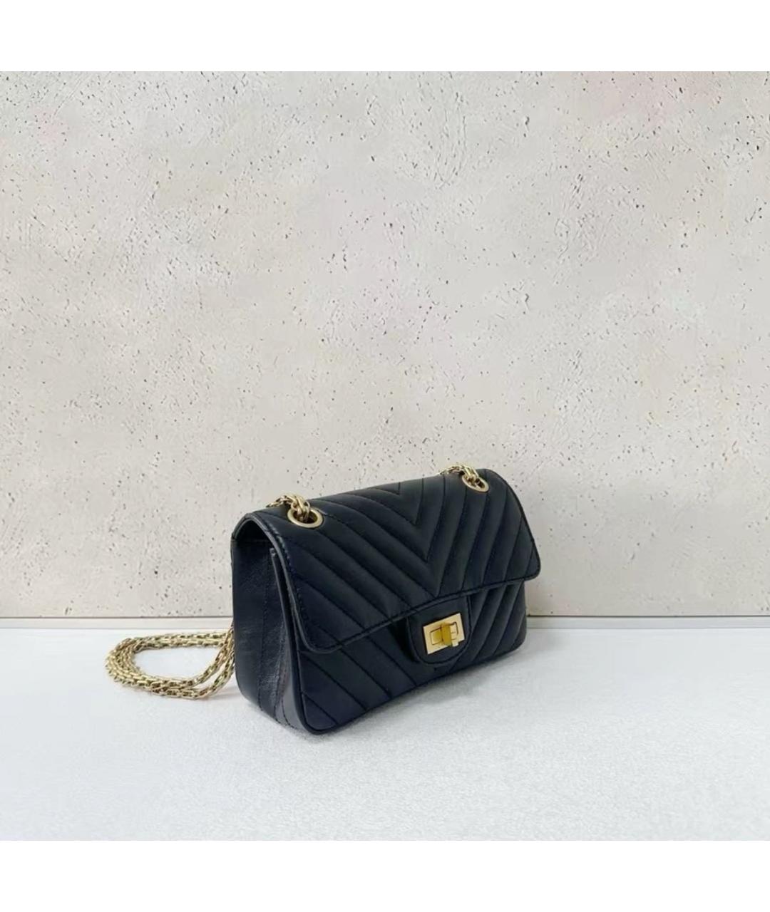 CHANEL Черная кожаная сумка через плечо, фото 3