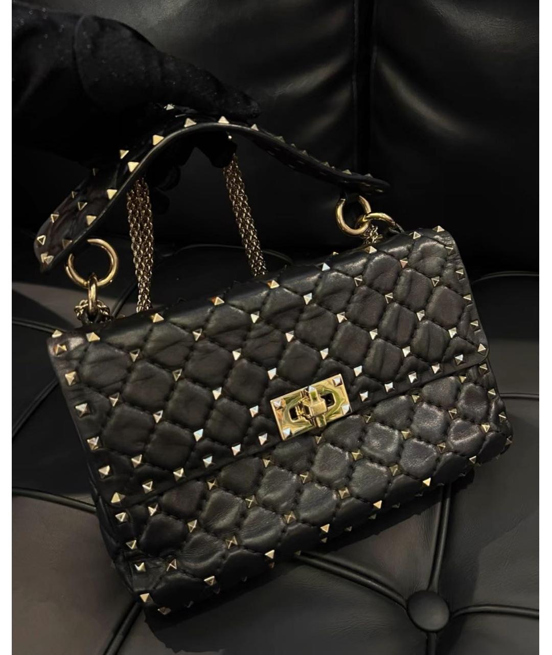 VALENTINO Черная кожаная сумка через плечо, фото 2