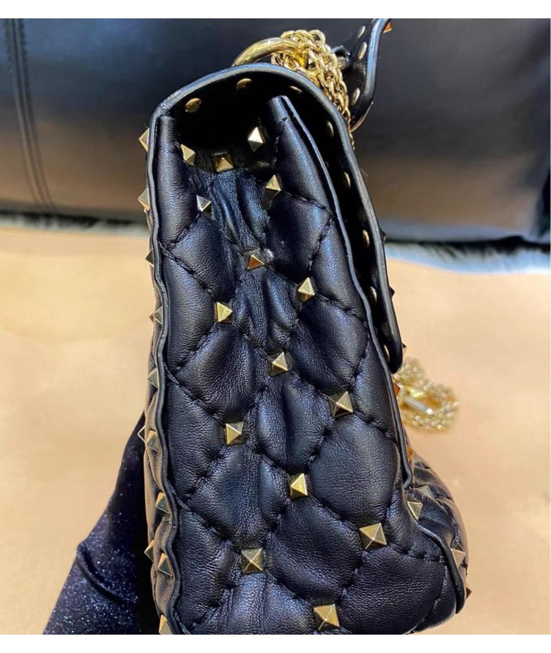 VALENTINO Черная кожаная сумка через плечо, фото 4