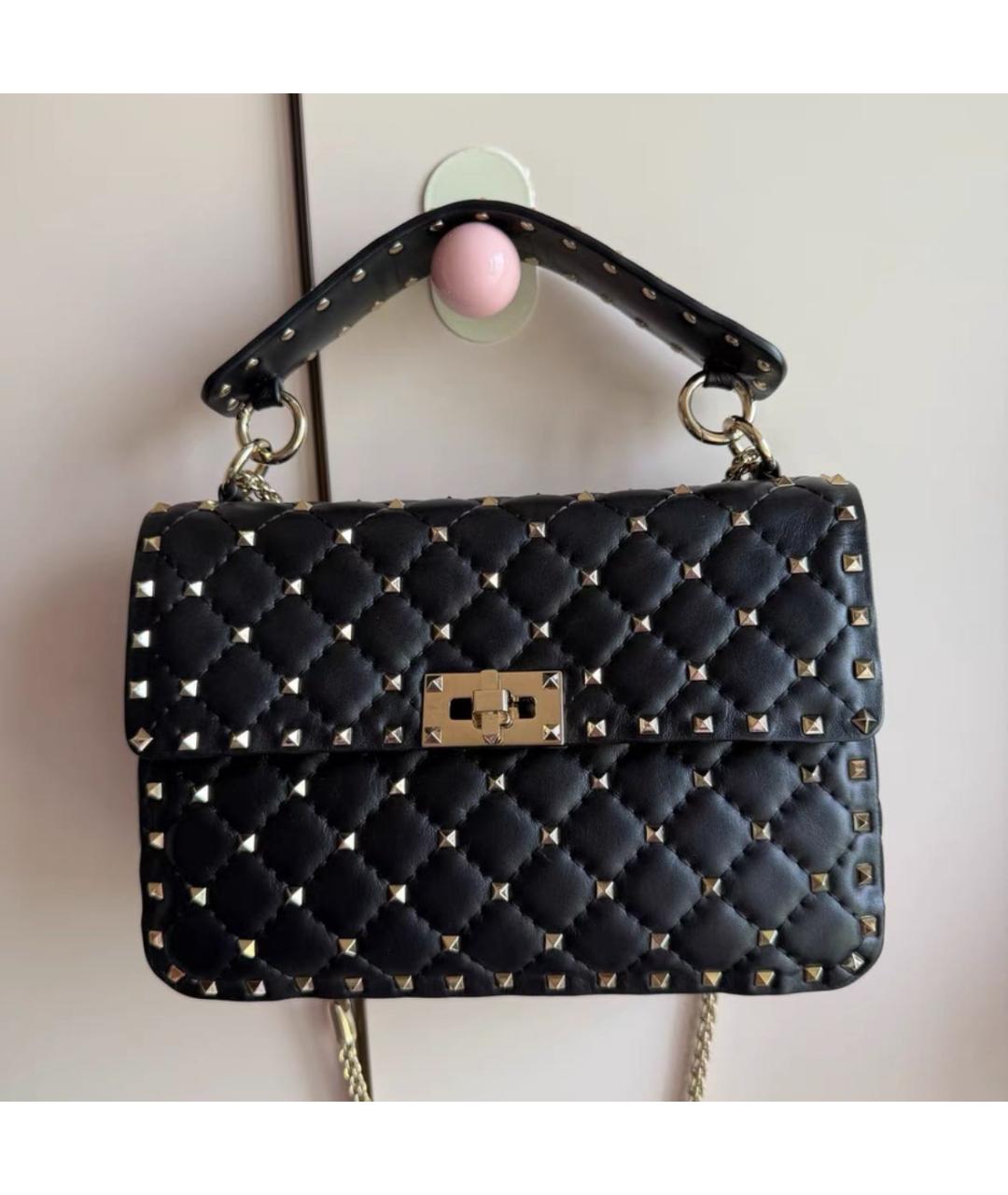 VALENTINO Черная кожаная сумка через плечо, фото 6