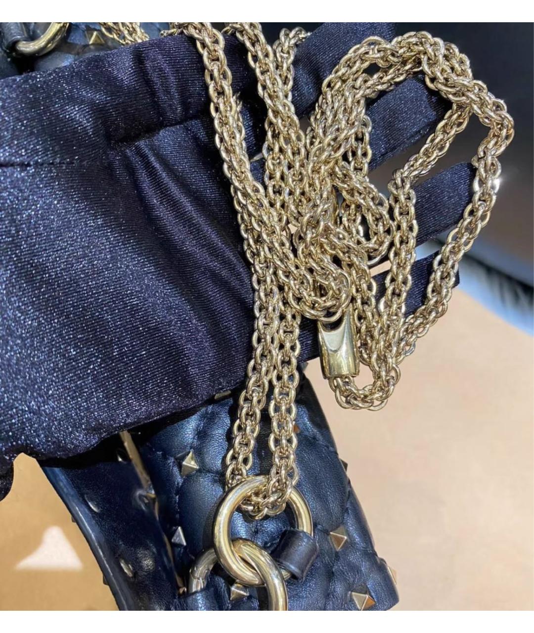 VALENTINO Черная кожаная сумка через плечо, фото 5