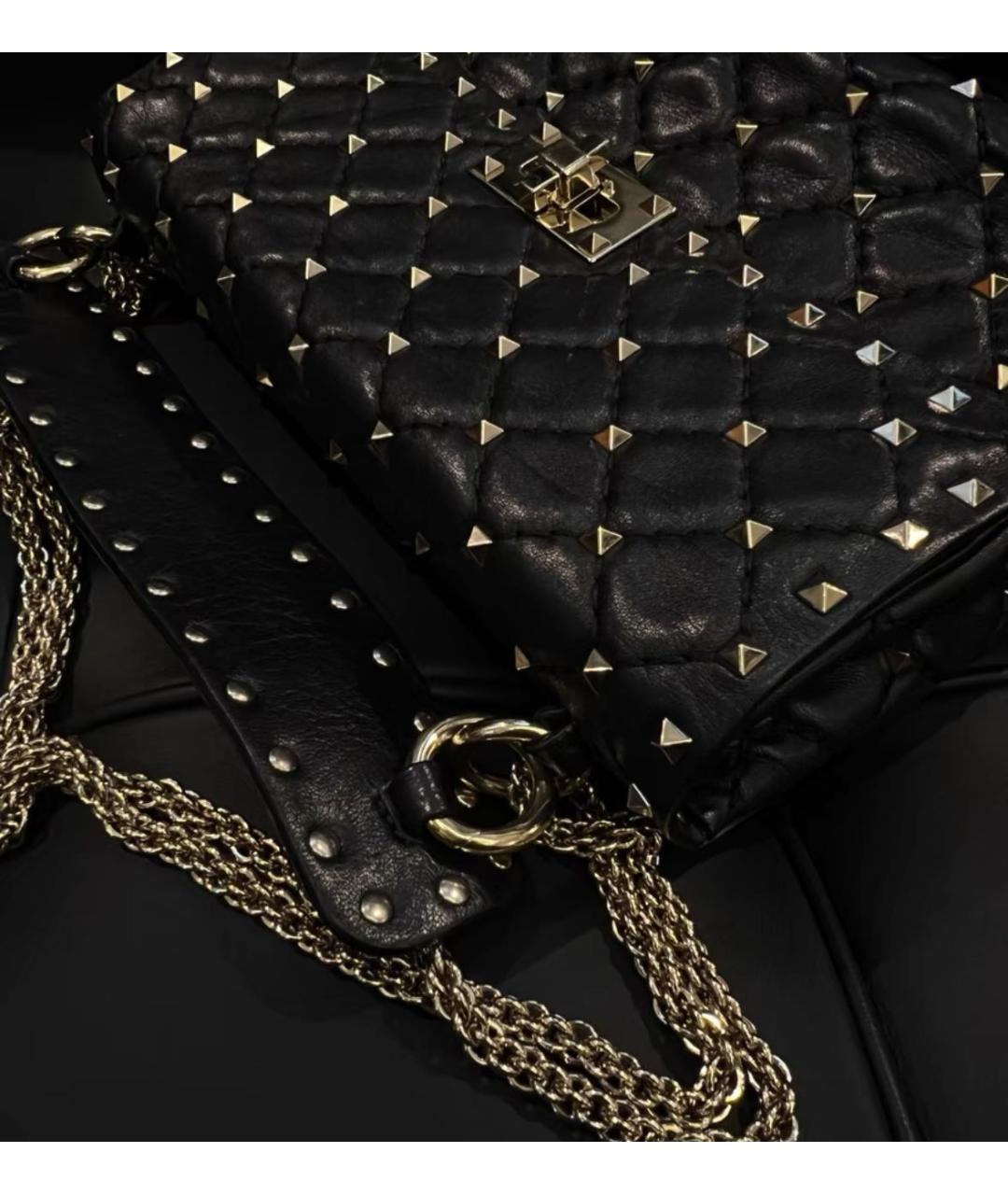 VALENTINO Черная кожаная сумка через плечо, фото 3