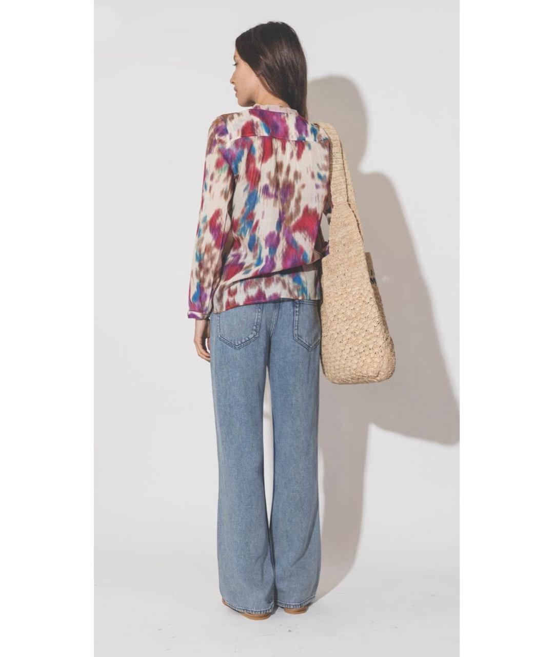 ISABEL MARANT ETOILE Голубые хлопко-лиоцелловые прямые джинсы, фото 8