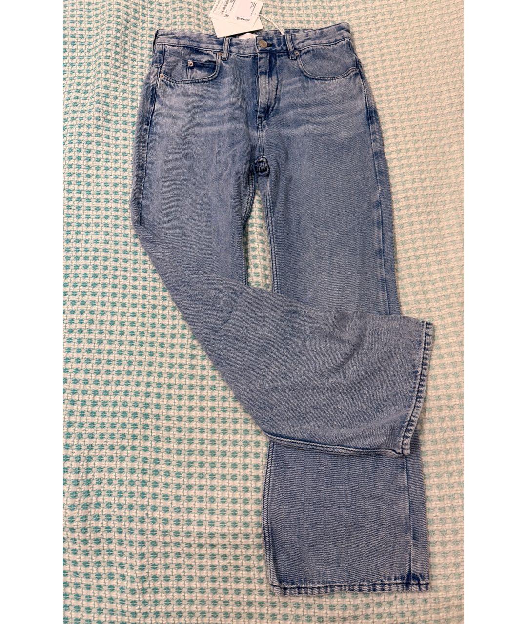 ISABEL MARANT ETOILE Голубые хлопко-лиоцелловые прямые джинсы, фото 3