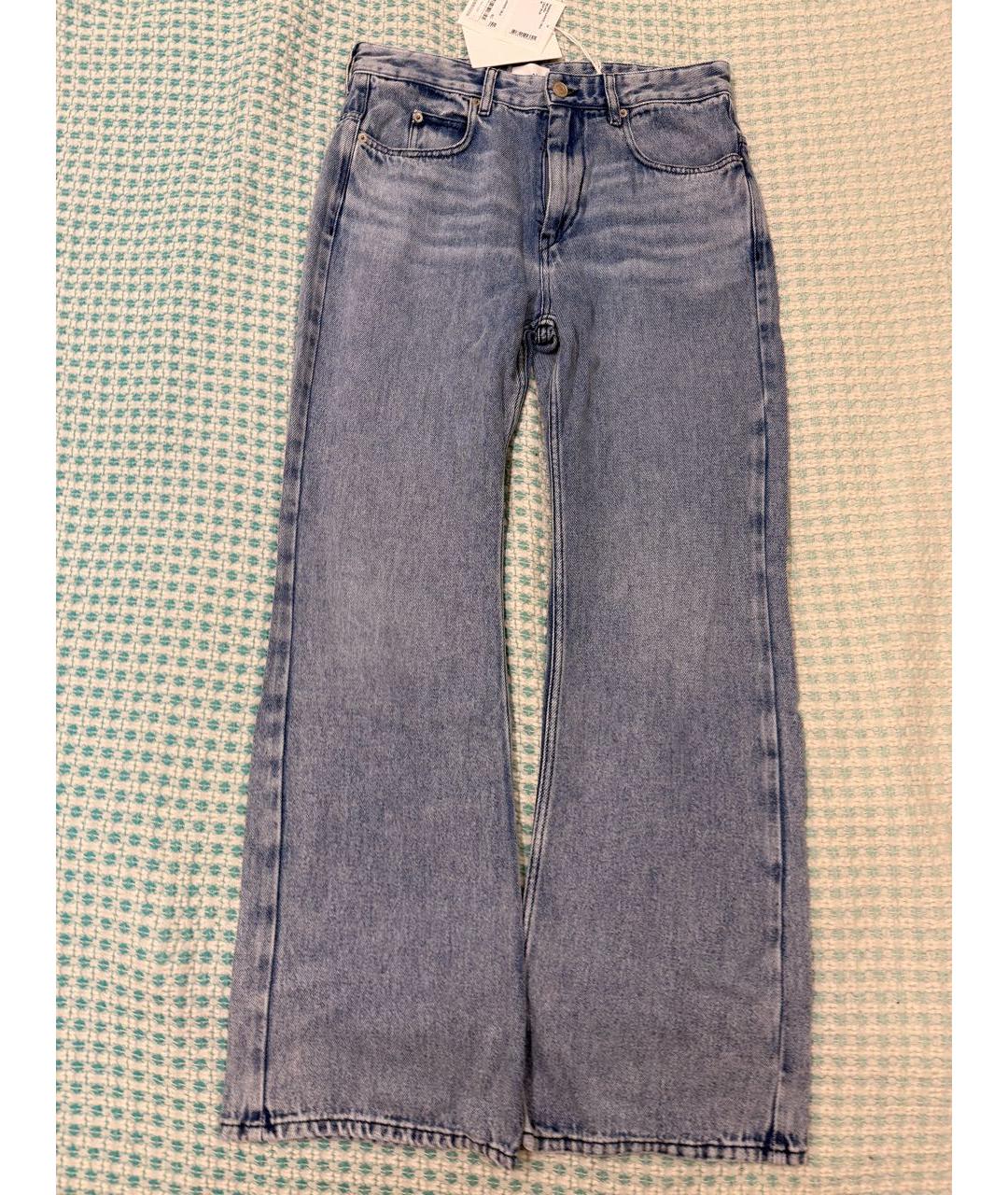 ISABEL MARANT ETOILE Голубые хлопко-лиоцелловые прямые джинсы, фото 2