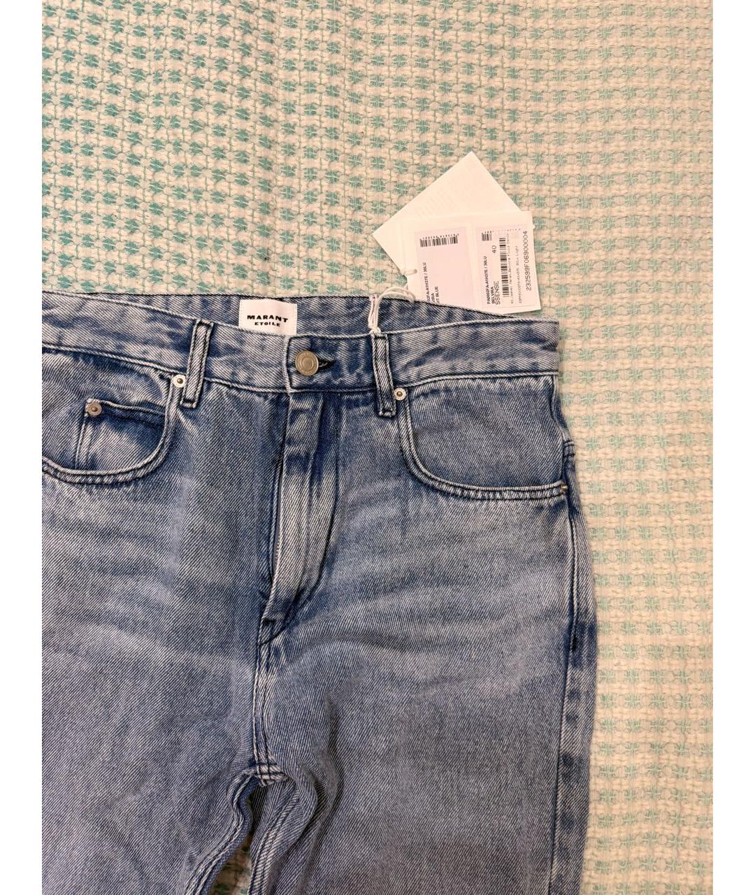 ISABEL MARANT ETOILE Голубые хлопко-лиоцелловые прямые джинсы, фото 4