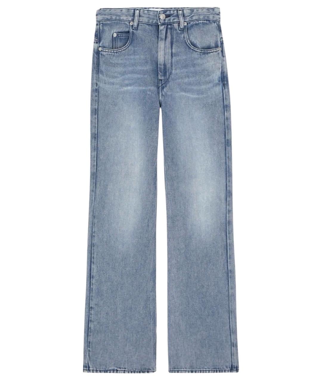 ISABEL MARANT ETOILE Голубые хлопко-лиоцелловые прямые джинсы, фото 1