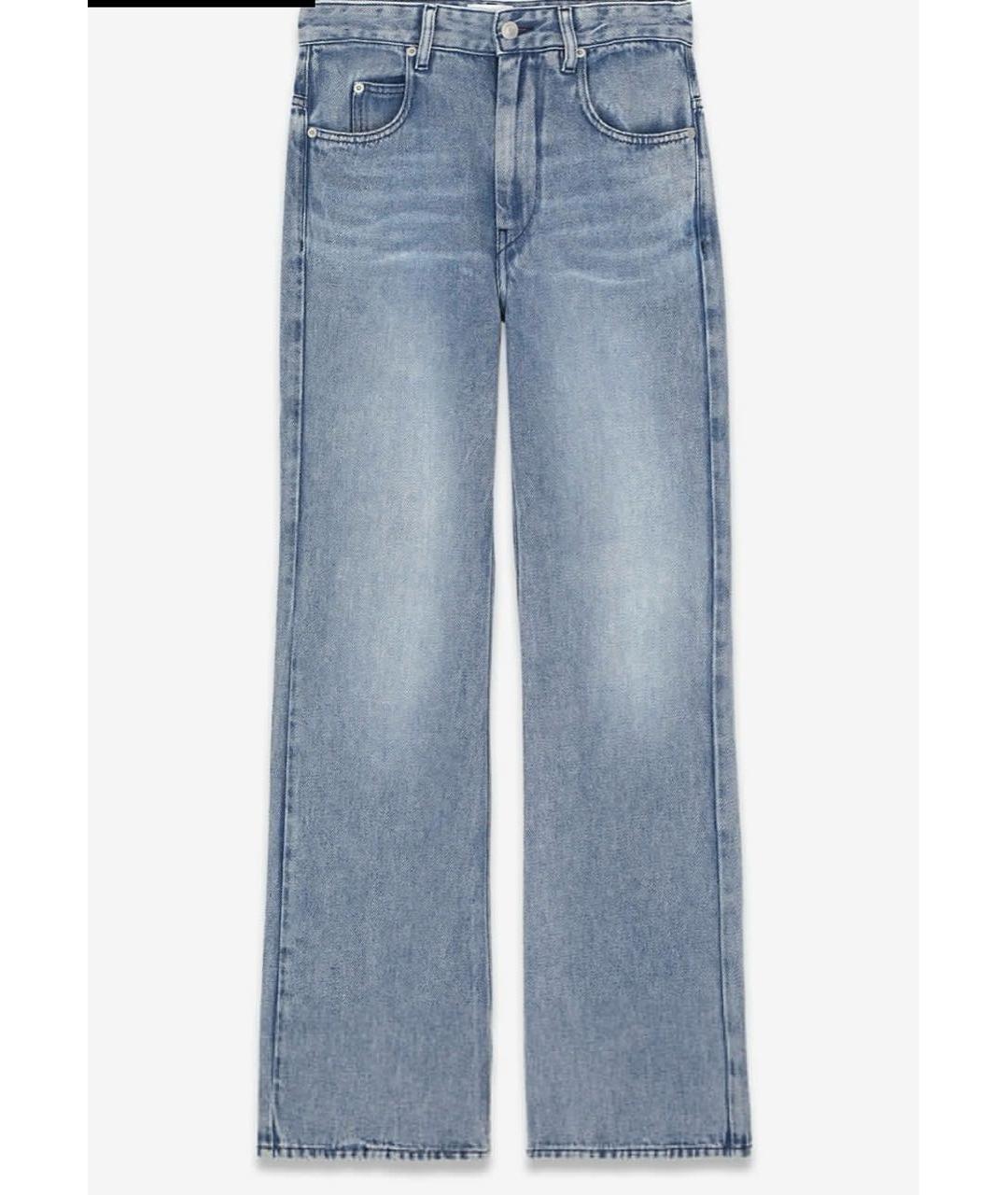 ISABEL MARANT ETOILE Голубые хлопко-лиоцелловые прямые джинсы, фото 9