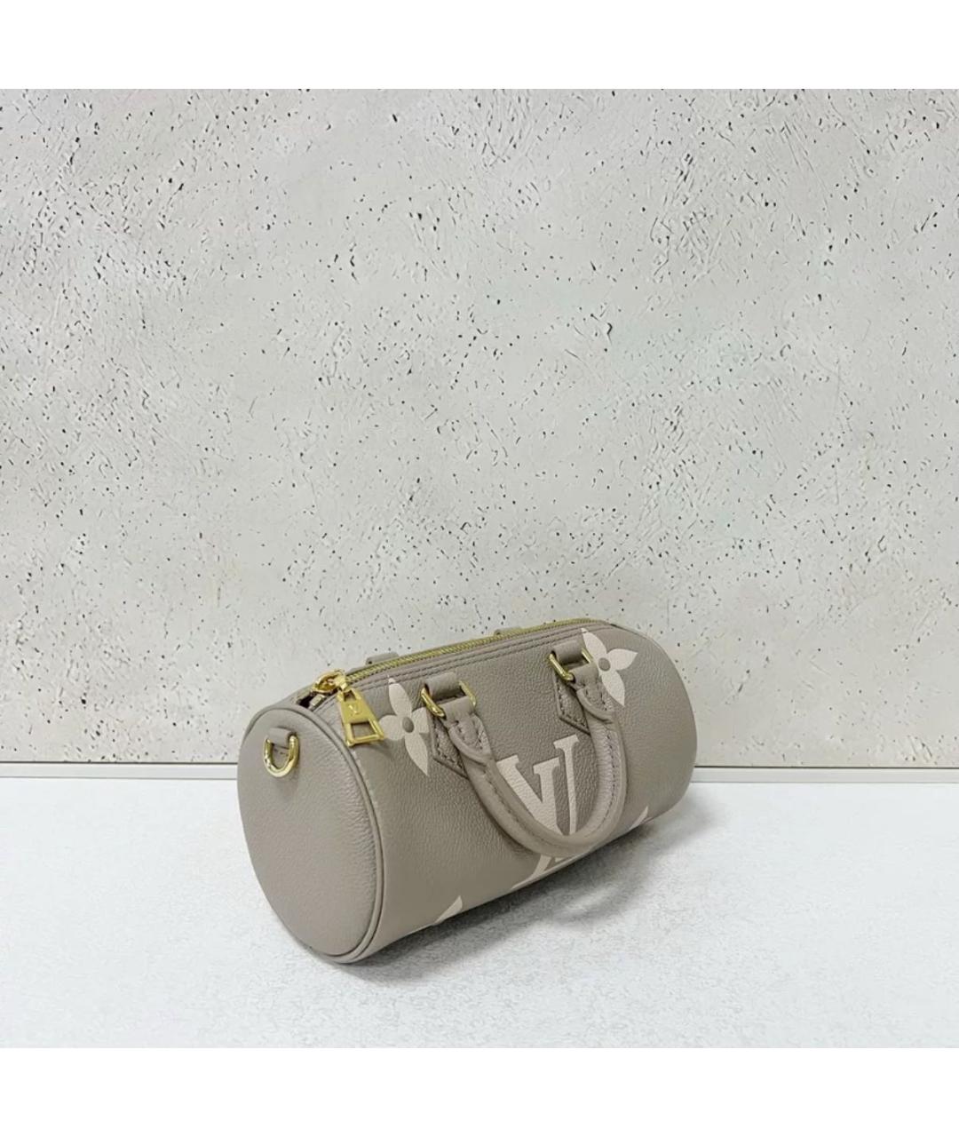 LOUIS VUITTON Бежевая кожаная сумка через плечо, фото 4