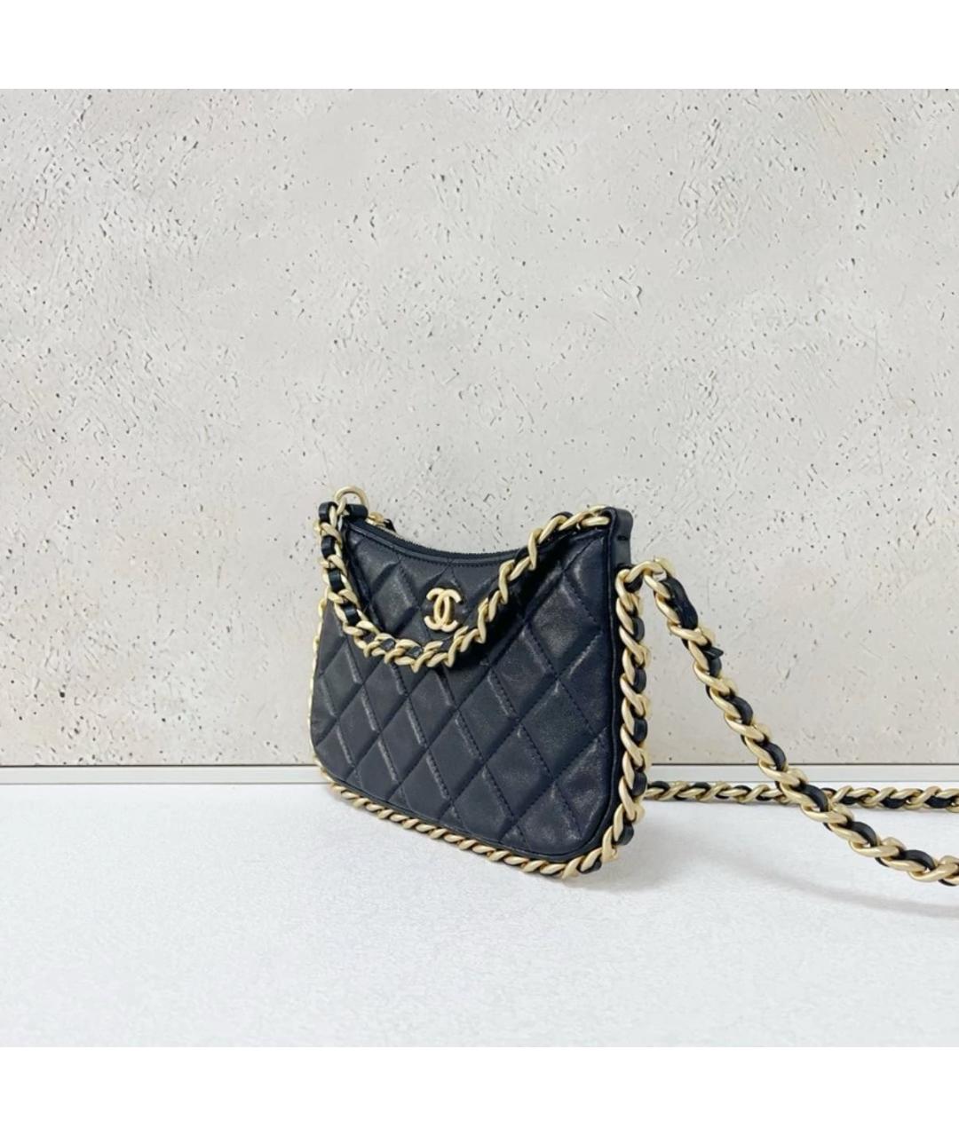 CHANEL Черная кожаная сумка через плечо, фото 4