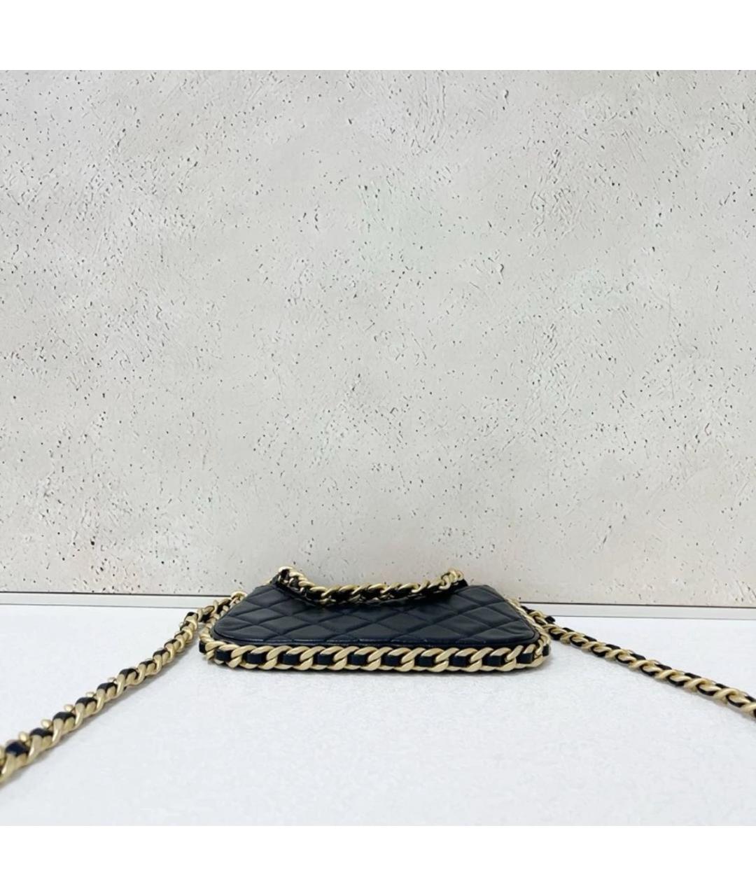 CHANEL Черная кожаная сумка через плечо, фото 5