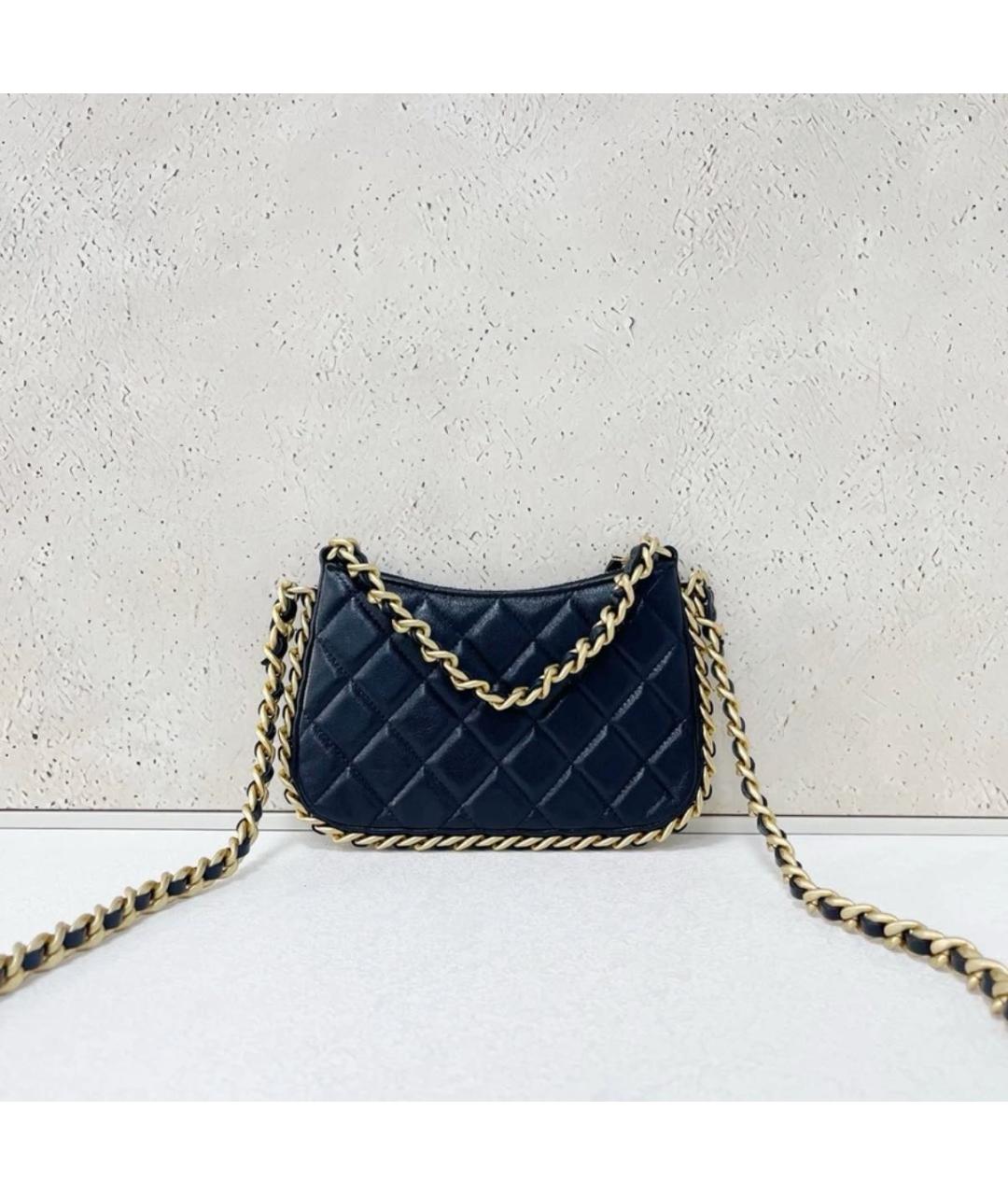 CHANEL Черная кожаная сумка через плечо, фото 2