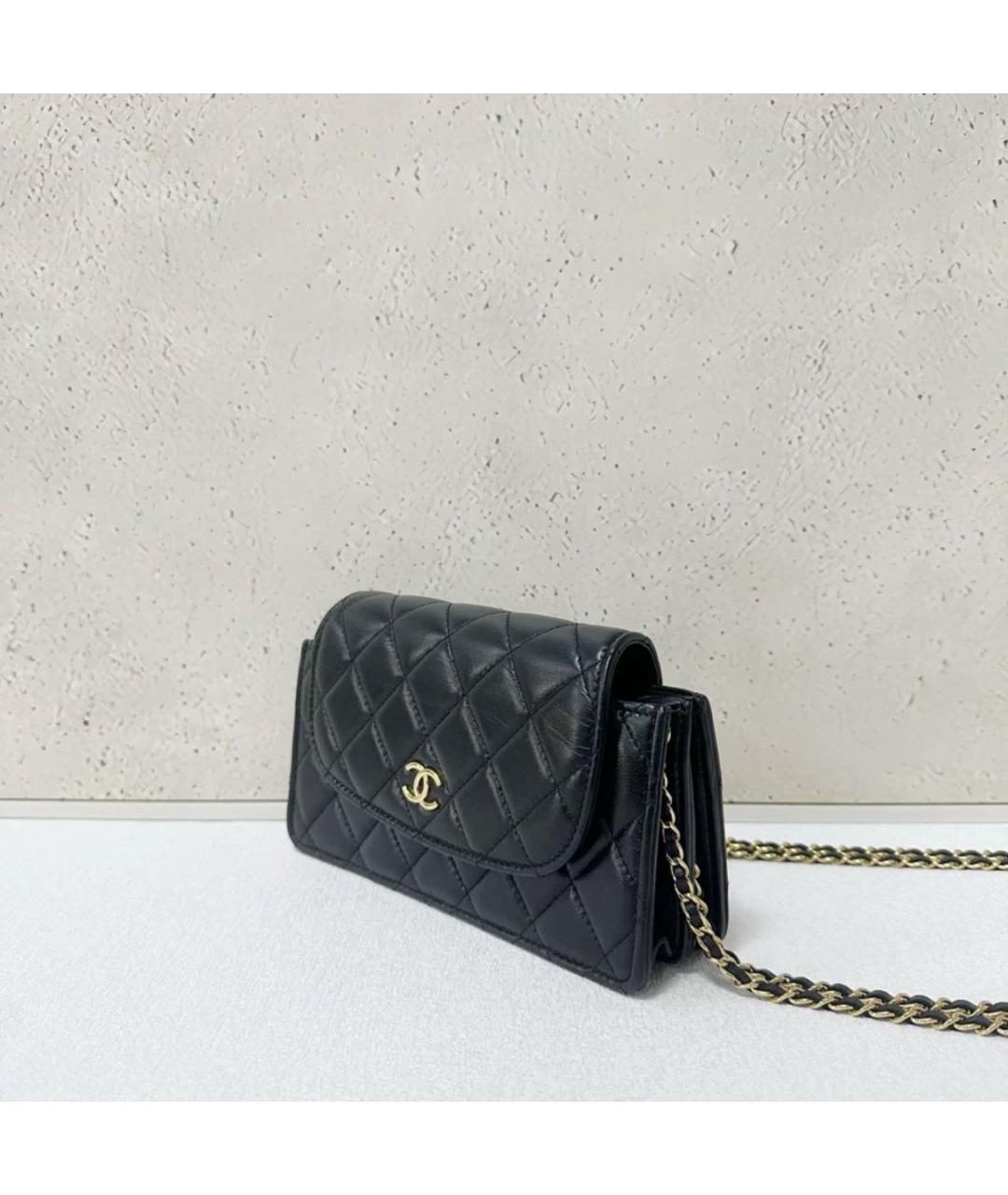 CHANEL Черная кожаная сумка через плечо, фото 3