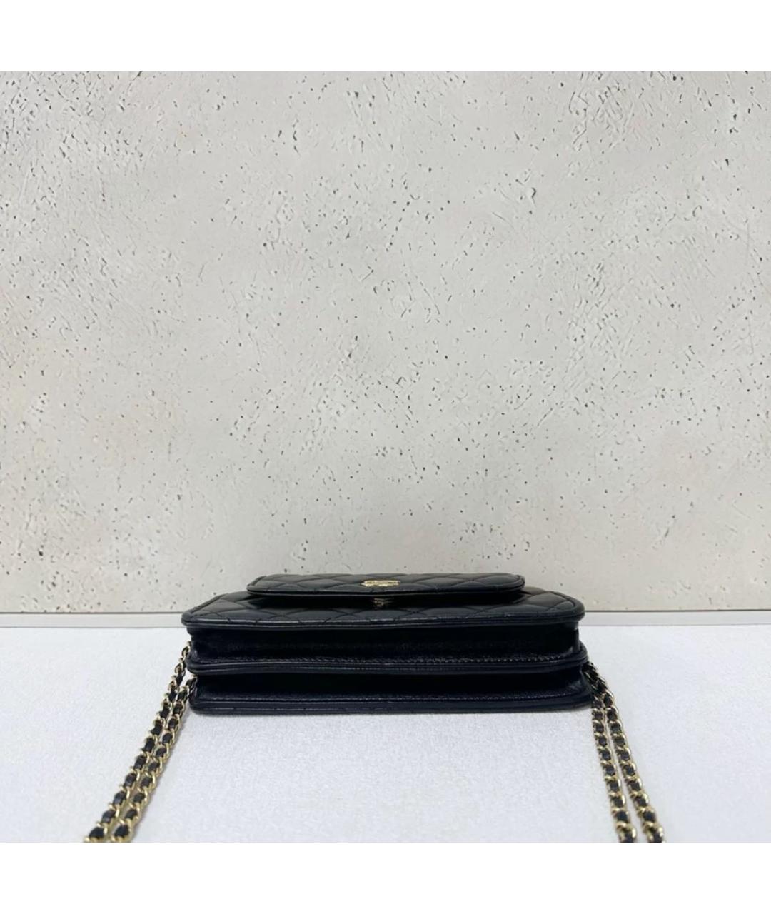 CHANEL Черная кожаная сумка через плечо, фото 5