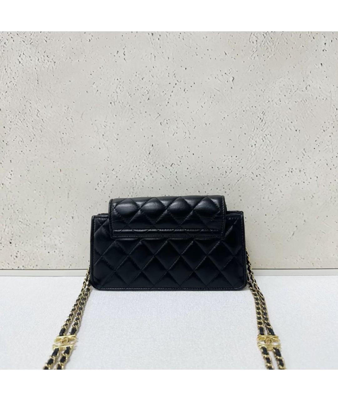 CHANEL Черная кожаная сумка через плечо, фото 2