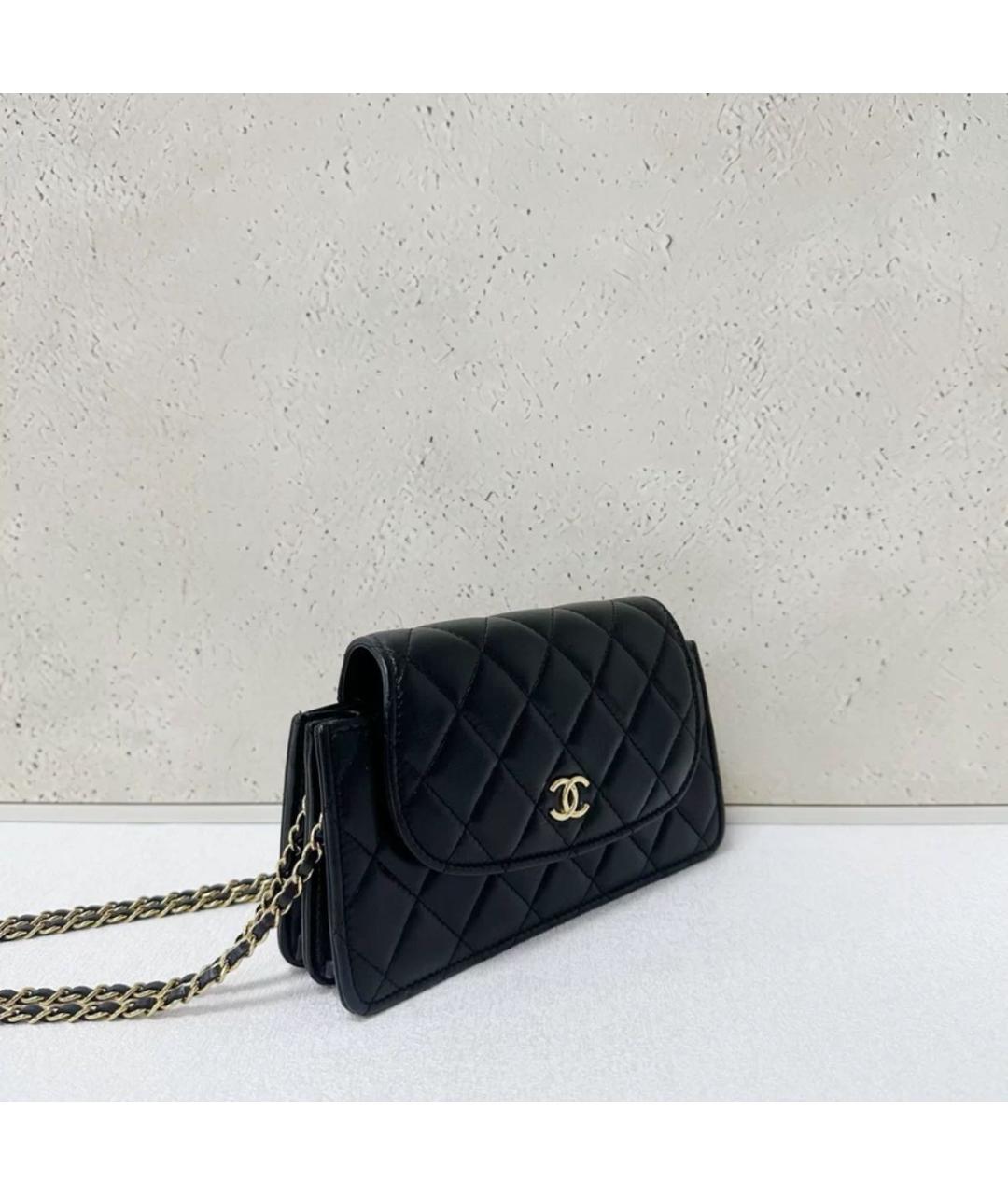 CHANEL Черная кожаная сумка через плечо, фото 4