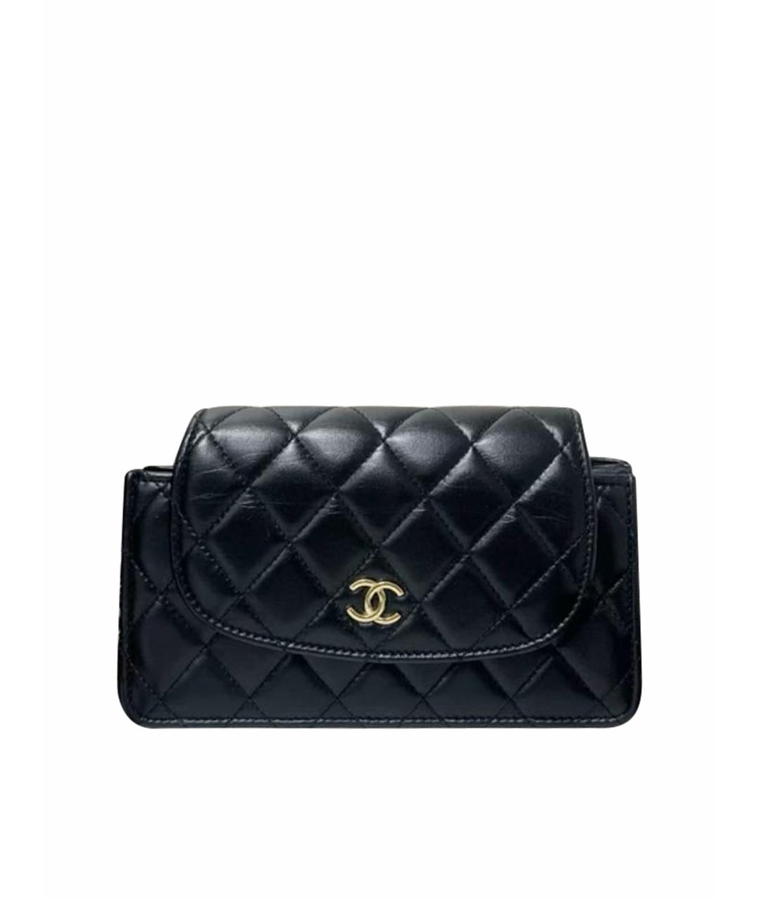 CHANEL Черная кожаная сумка через плечо, фото 1