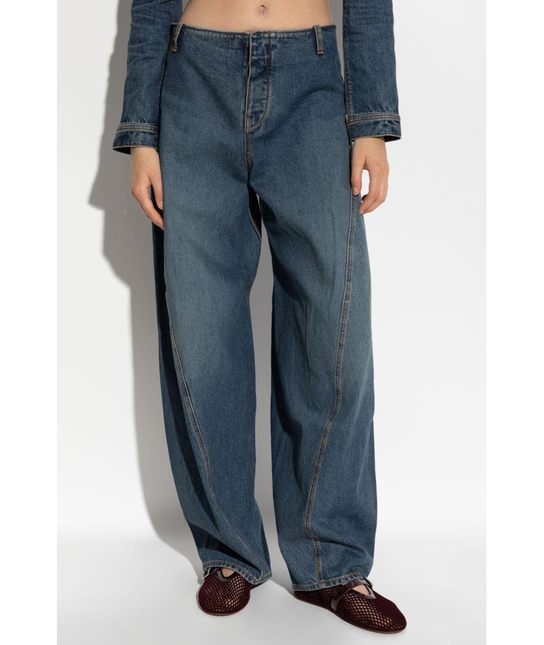 ALAIA Синие хлопковые прямые джинсы, фото 3