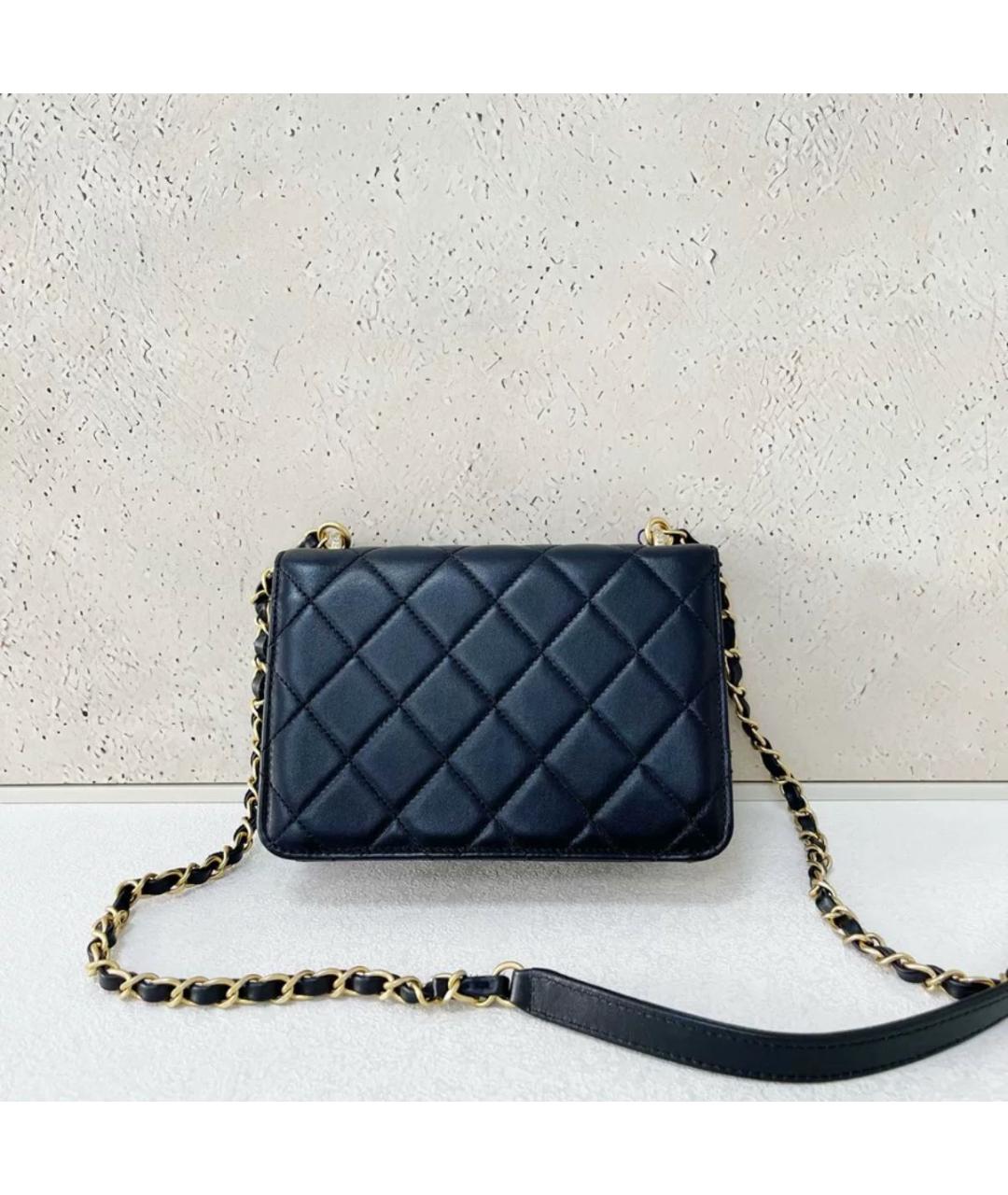 CHANEL Черная кожаная сумка через плечо, фото 2